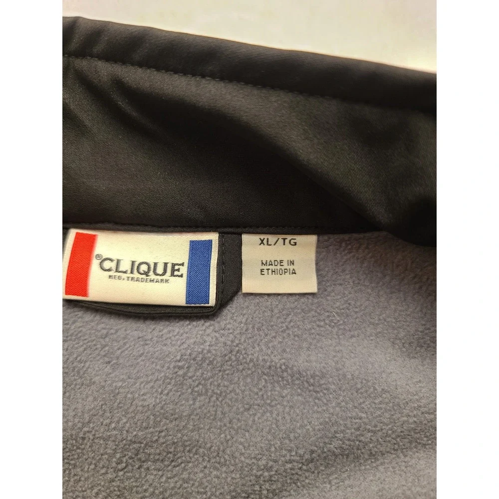 Clique Men's Softshell Jacket XL Black Full Zip Fleece Lined Bob‎ Calamia Golf